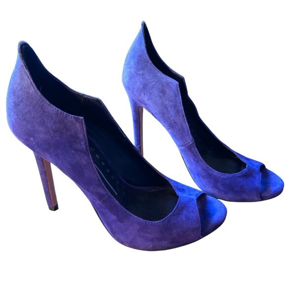 Dolce Vita Purple Blue Genuine Suede Pump Heels Size 7 Stilettos 4.5" - Picture 1 of 14